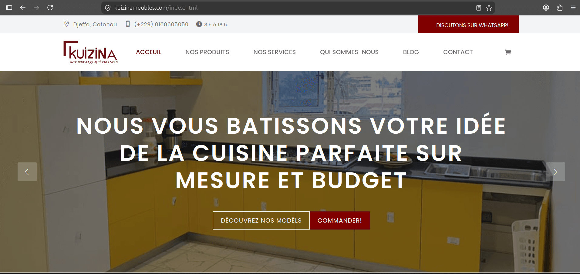 Site Web KUIZINA SARL capture d'écran